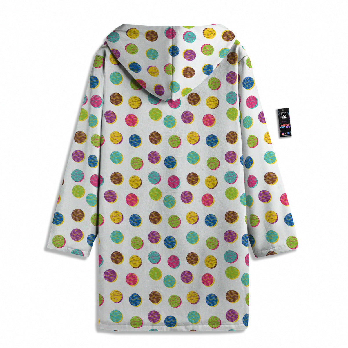 Colorful Polka Dot Hand Drawn Print Pattern Men's Windbreaker Jacket-grizzshop