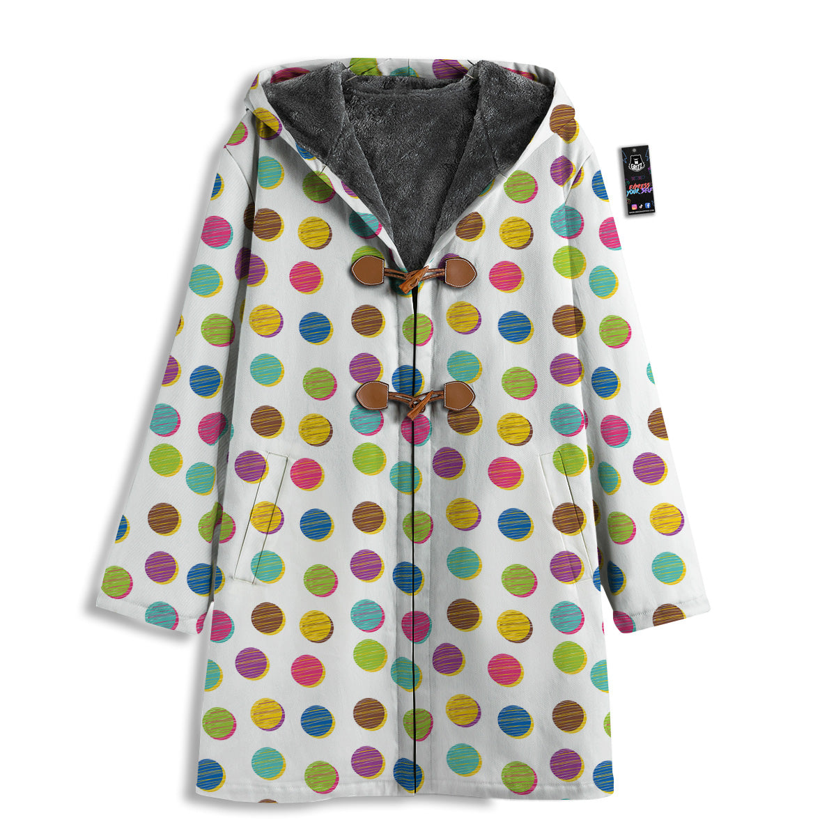 Colorful Polka Dot Hand Drawn Print Pattern Men's Windbreaker Jacket-grizzshop