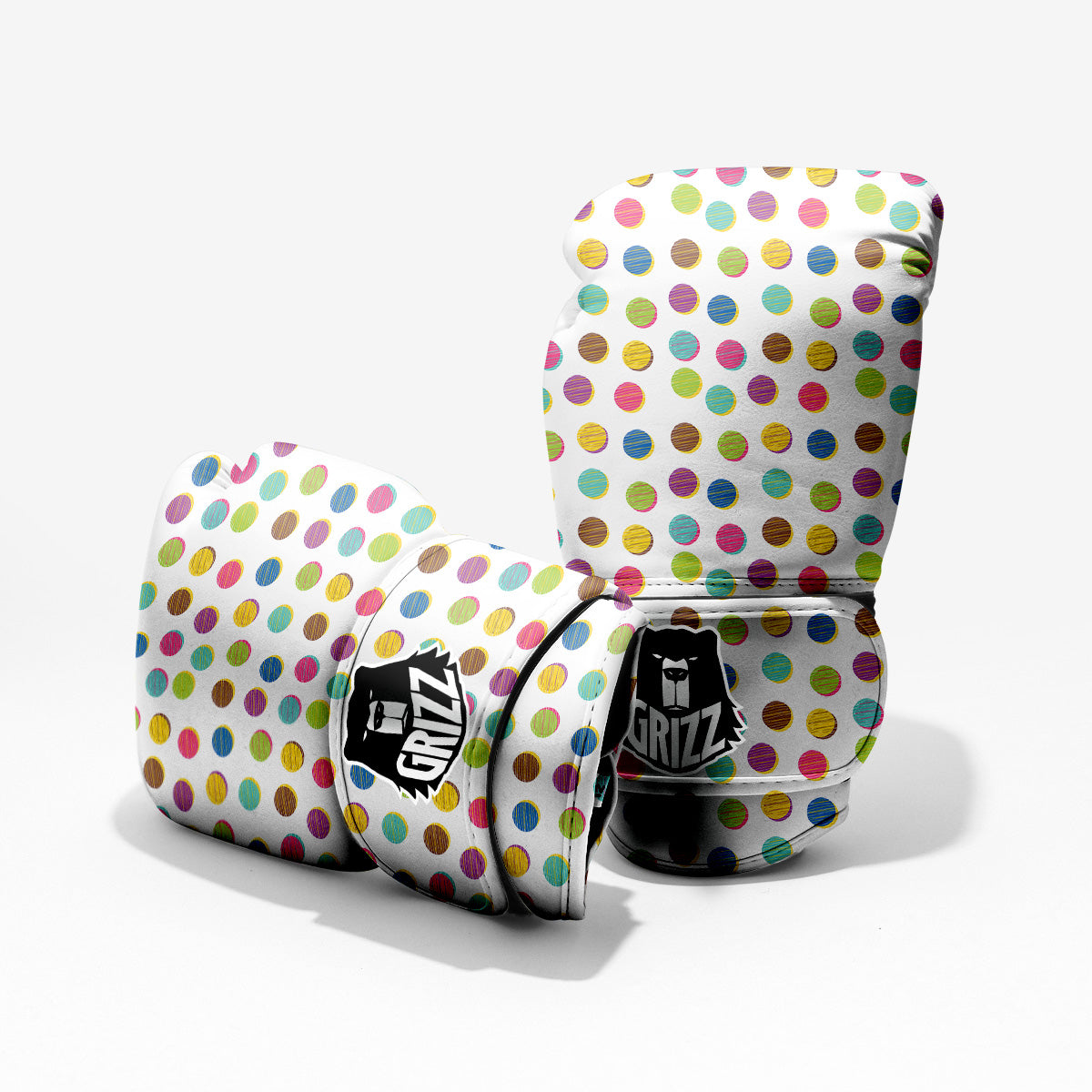 Colorful Polka Dot Hand Drawn Print Pattern Pro Boxing Glove
