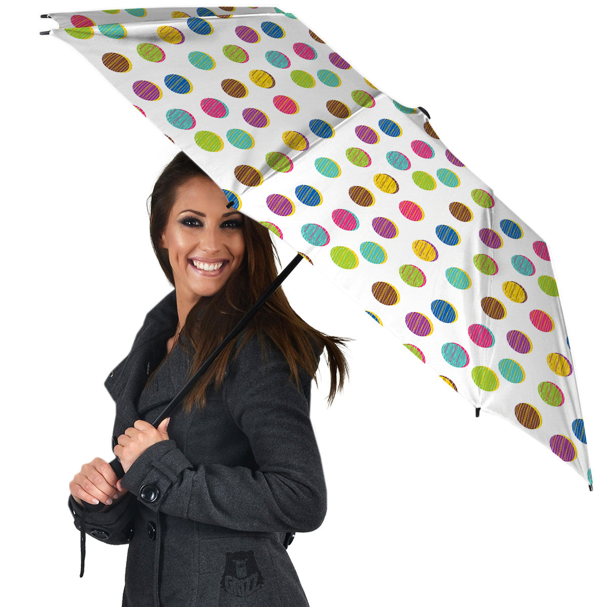 Colorful Polka Dot Hand Drawn Print Pattern Umbrella-grizzshop