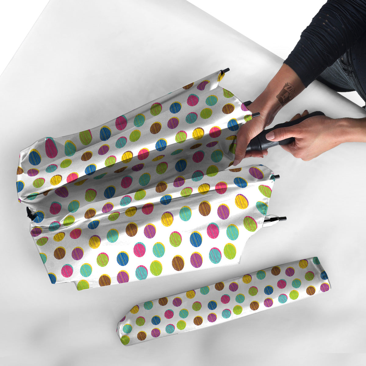 Colorful Polka Dot Hand Drawn Print Pattern Umbrella-grizzshop