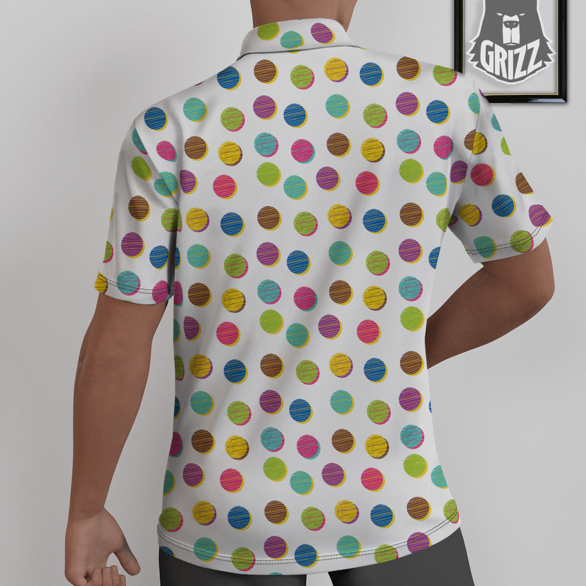 Colorful Polka Dot Hand Drawn Print Pattern Untucked Shirts-grizzshop