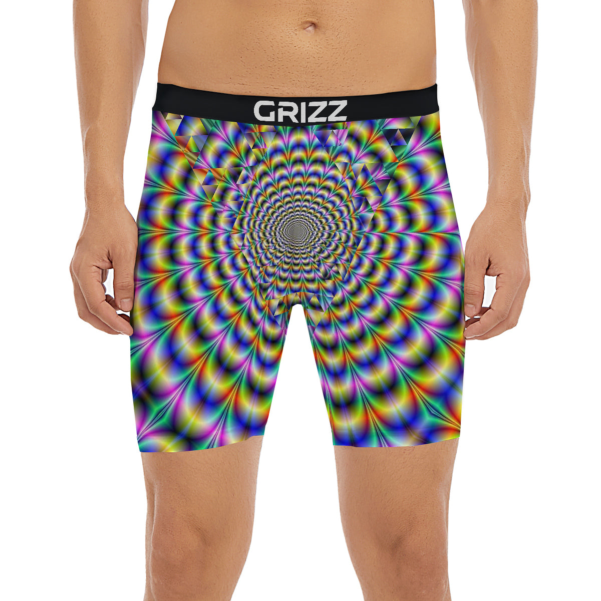 Colorful Psychedelic And Triangle Print Boxer Briefs-grizzshop