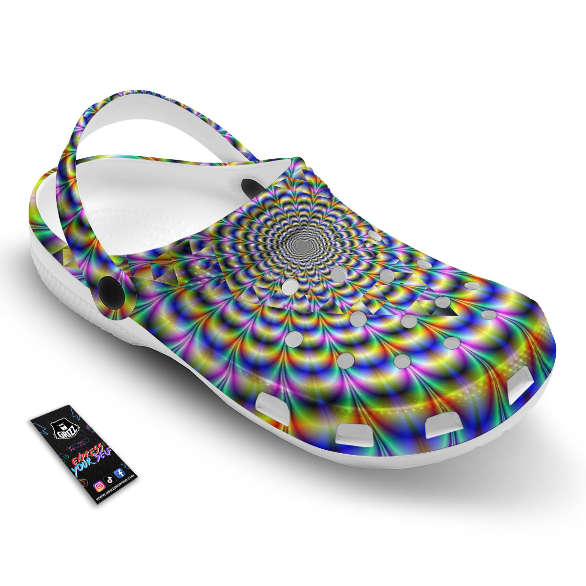 Colorful Psychedelic And Triangle Print Clog-grizzshop
