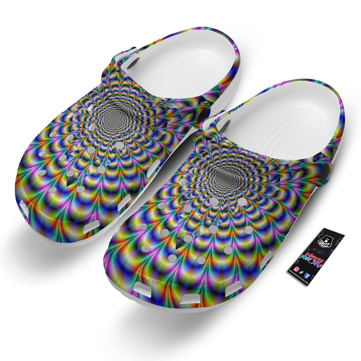 Colorful Psychedelic And Triangle Print Clog-grizzshop