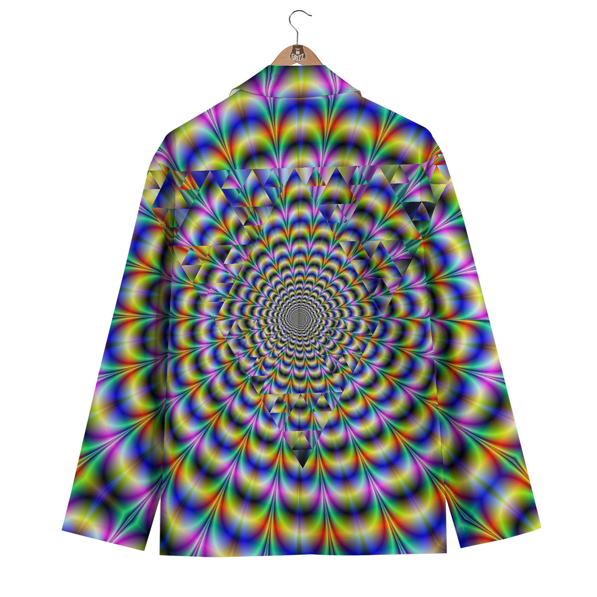 Colorful Psychedelic And Triangle Print Men's Blazer-grizzshop