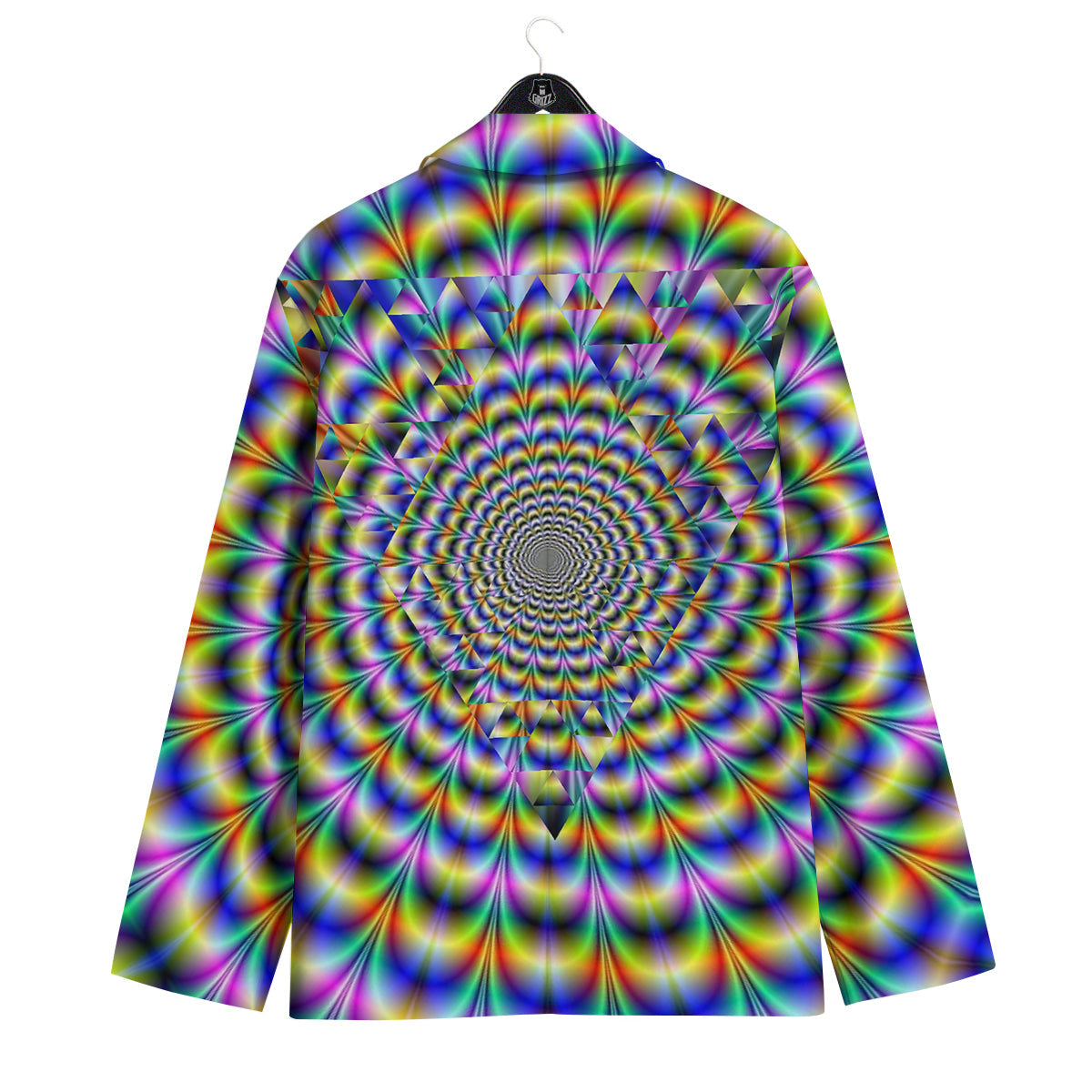 Colorful Psychedelic And Triangle Print Men's Sport Coat-grizzshop