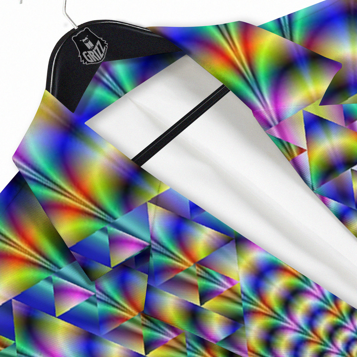 Colorful Psychedelic And Triangle Print Men's Sport Coat-grizzshop