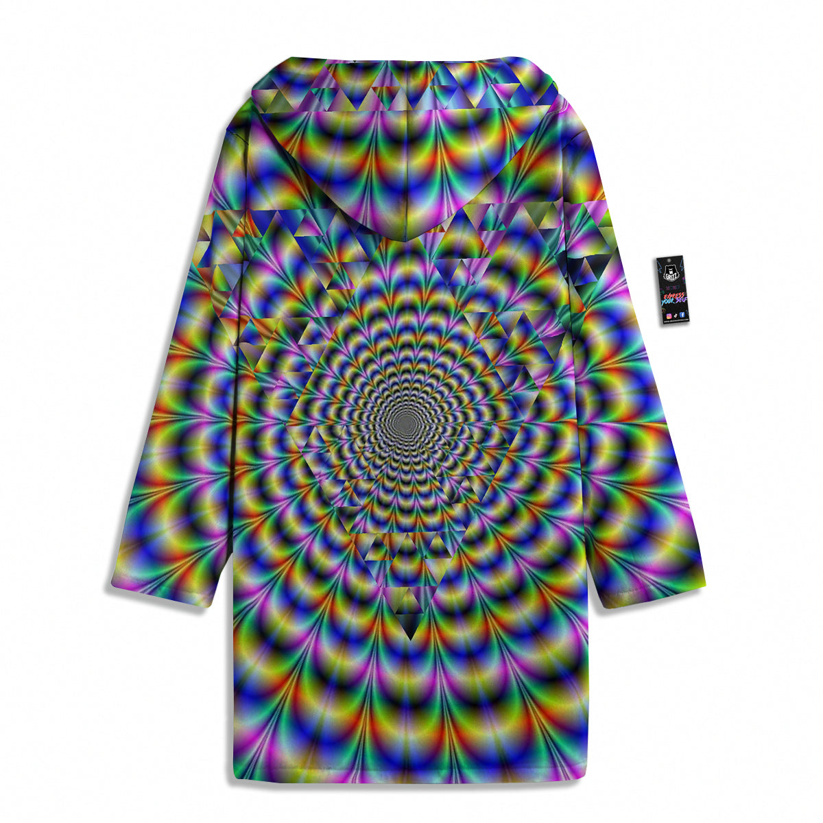 Colorful Psychedelic And Triangle Print Men's Windbreaker Jacket-grizzshop