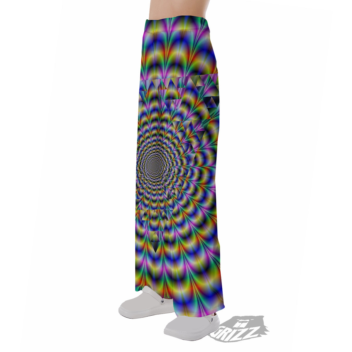 Colorful Psychedelic And Triangle Print Pajama Pants-grizzshop