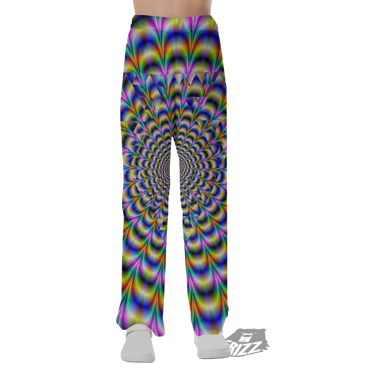 Colorful Psychedelic And Triangle Print Pajama Pants-grizzshop
