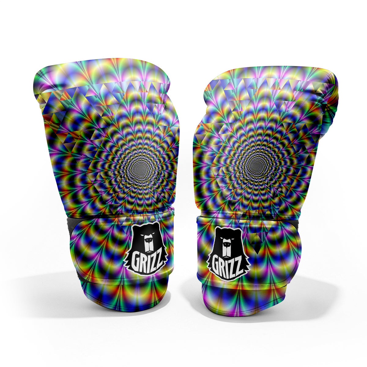 Colorful Psychedelic And Triangle Print Pro Boxing Glove
