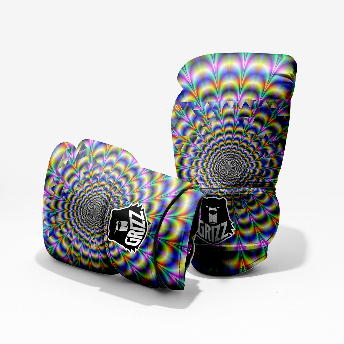 Colorful Psychedelic And Triangle Print Pro Boxing Glove