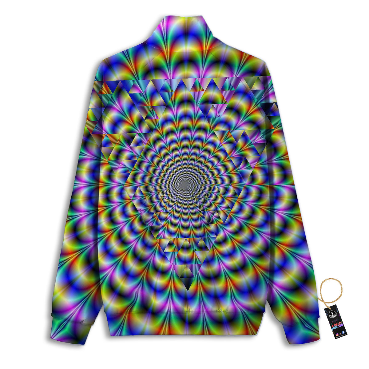 Colorful Psychedelic And Triangle Print Track Jacket-grizzshop