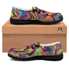 Colorful Psychedelic Print Black Loafers-grizzshop