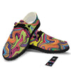 Colorful Psychedelic Print Black Loafers-grizzshop