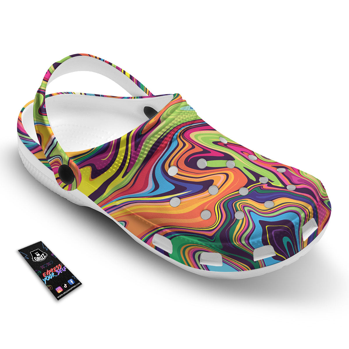 Colorful Psychedelic Print Clog-grizzshop
