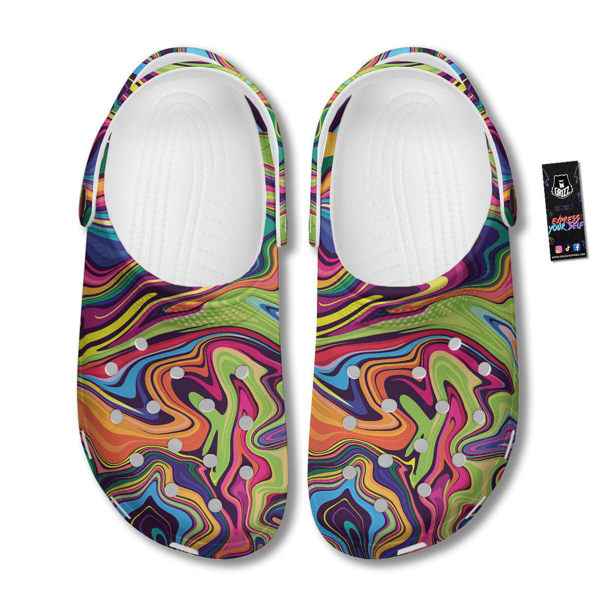 Colorful Psychedelic Print Clog-grizzshop