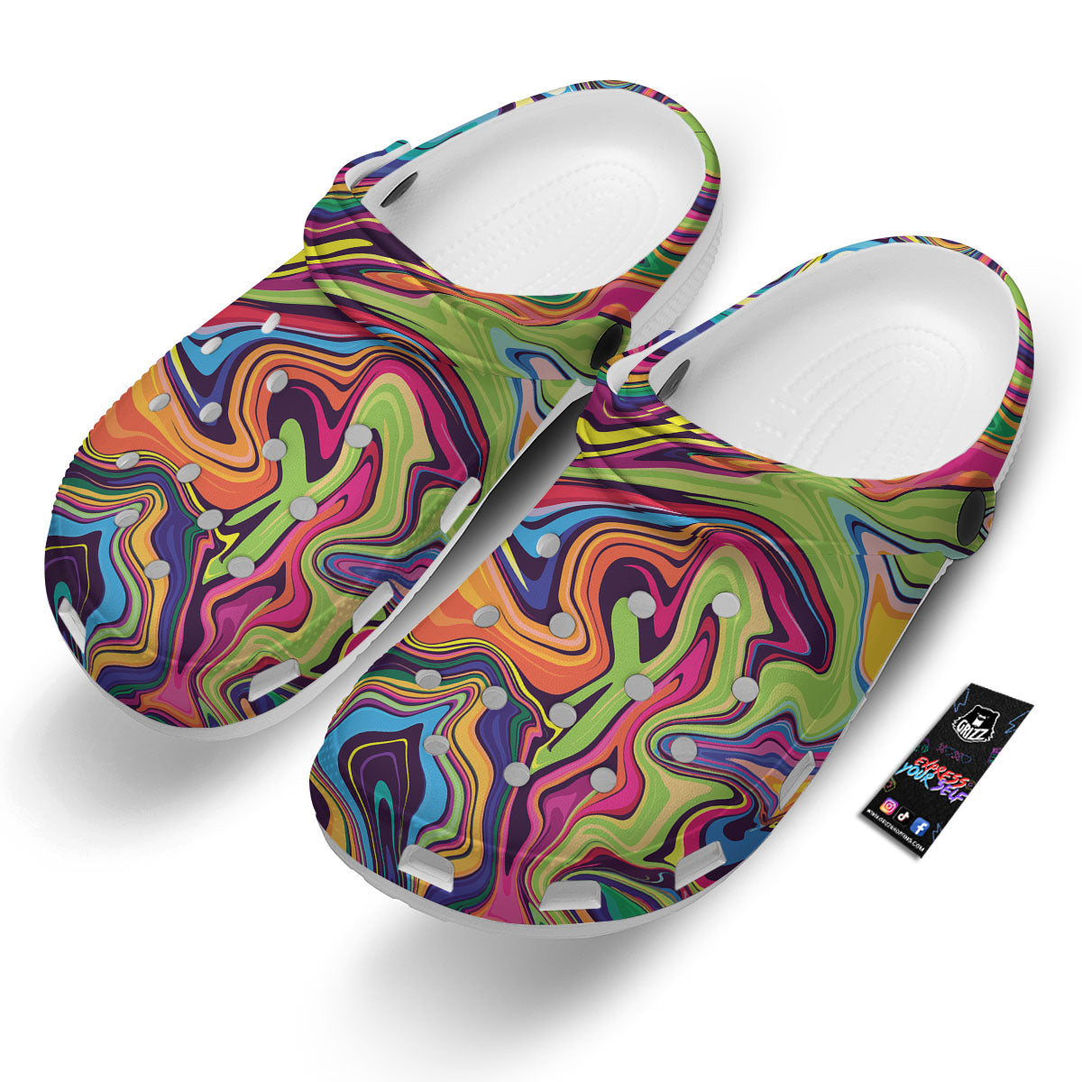 Colorful Psychedelic Print Clog-grizzshop