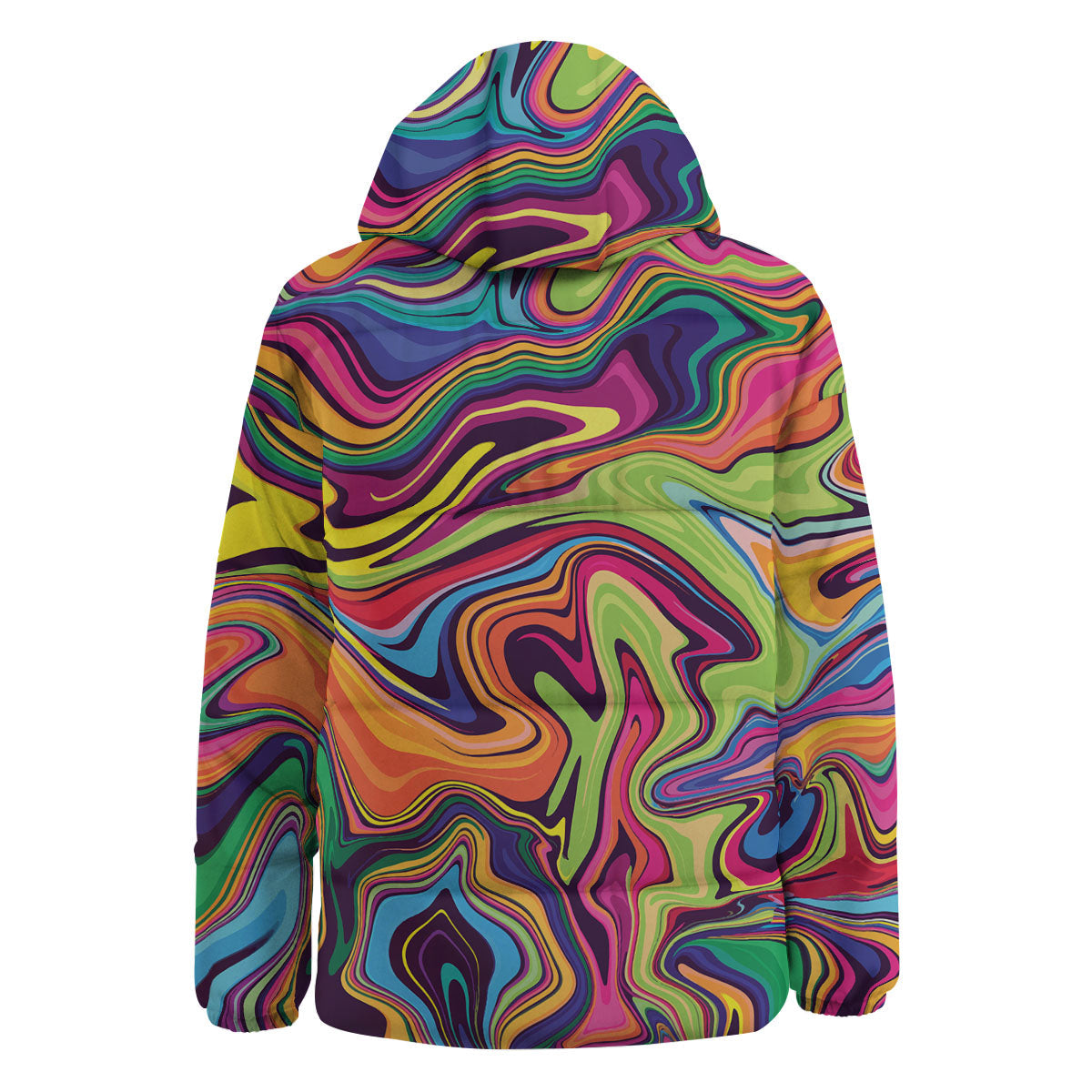 Colorful Psychedelic Print Down Jacket-grizzshop