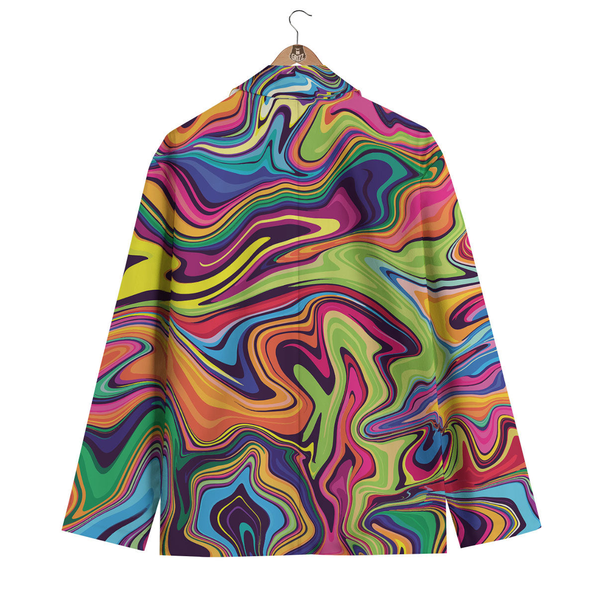 Colorful Psychedelic Print Men's Blazer-grizzshop