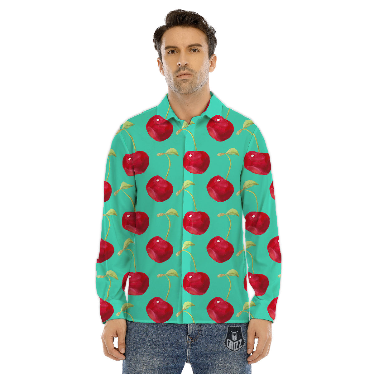 Colorful Psychedelic Print Men's Dress Shirts-grizzshop