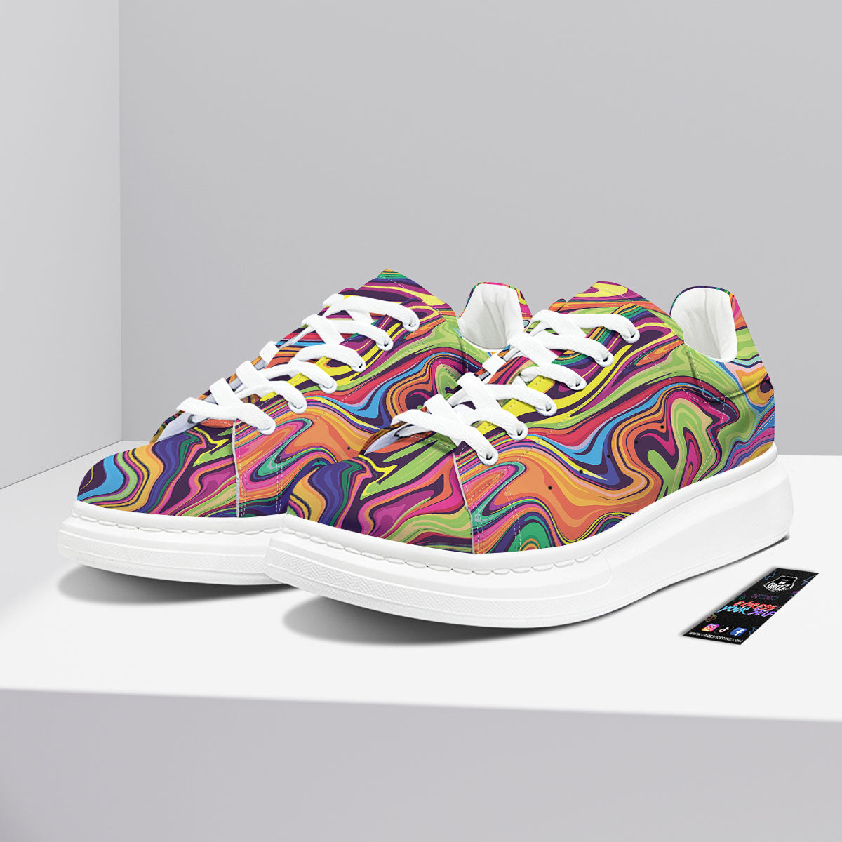 Colorful Psychedelic Print Platform Shoes-grizzshop