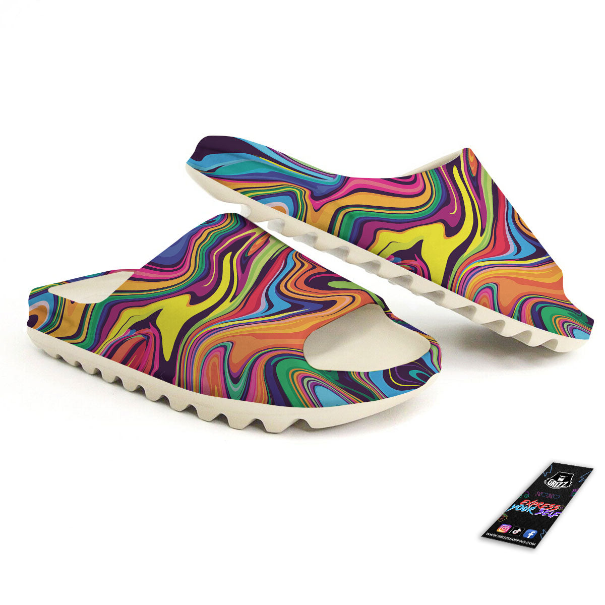 Colorful Psychedelic Print Sandals-grizzshop