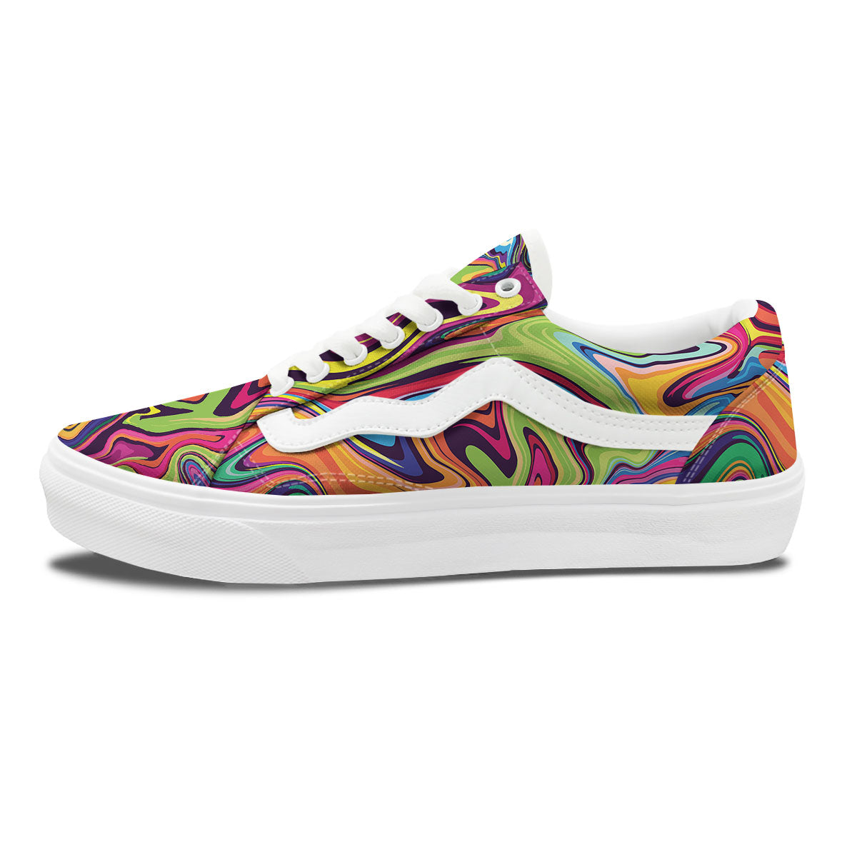Colorful Psychedelic Print Skate Shoes-grizzshop