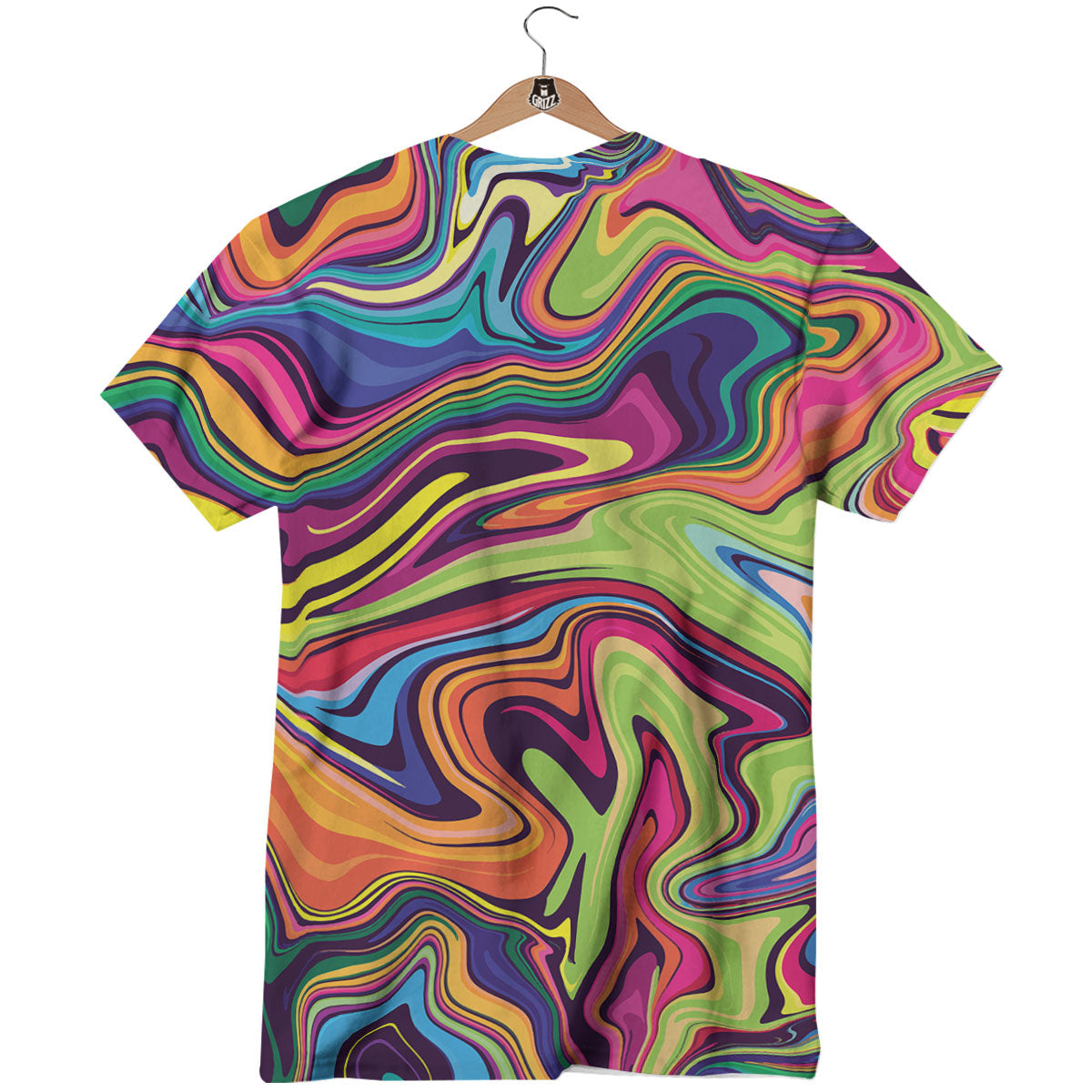 Colorful Psychedelic Print T-Shirt-grizzshop