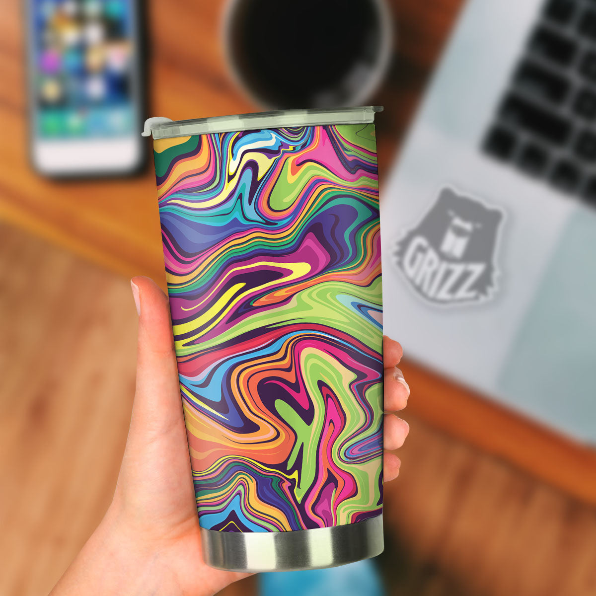 Colorful Psychedelic Print Tumbler-grizzshop
