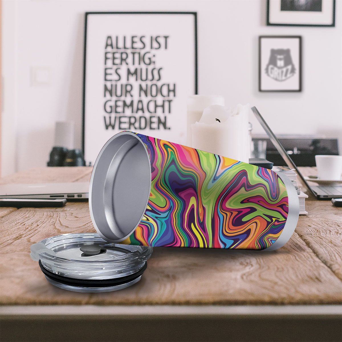 Colorful Psychedelic Print Tumbler-grizzshop