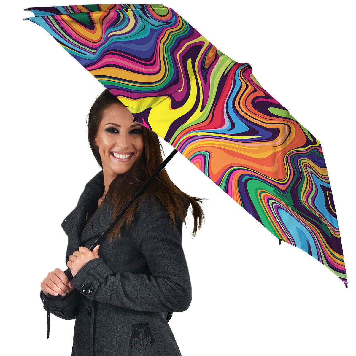 Colorful Psychedelic Print Umbrella-grizzshop