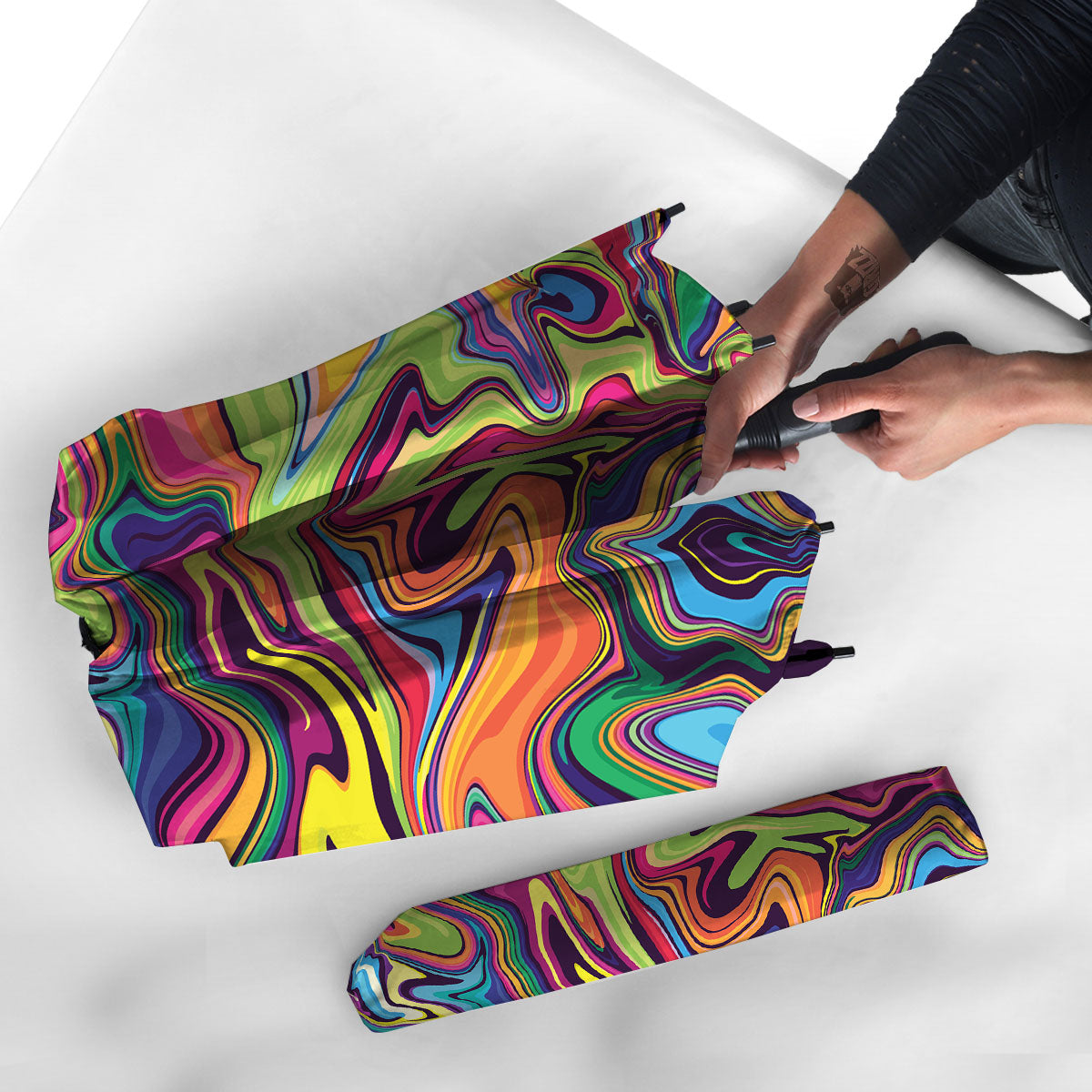 Colorful Psychedelic Print Umbrella-grizzshop