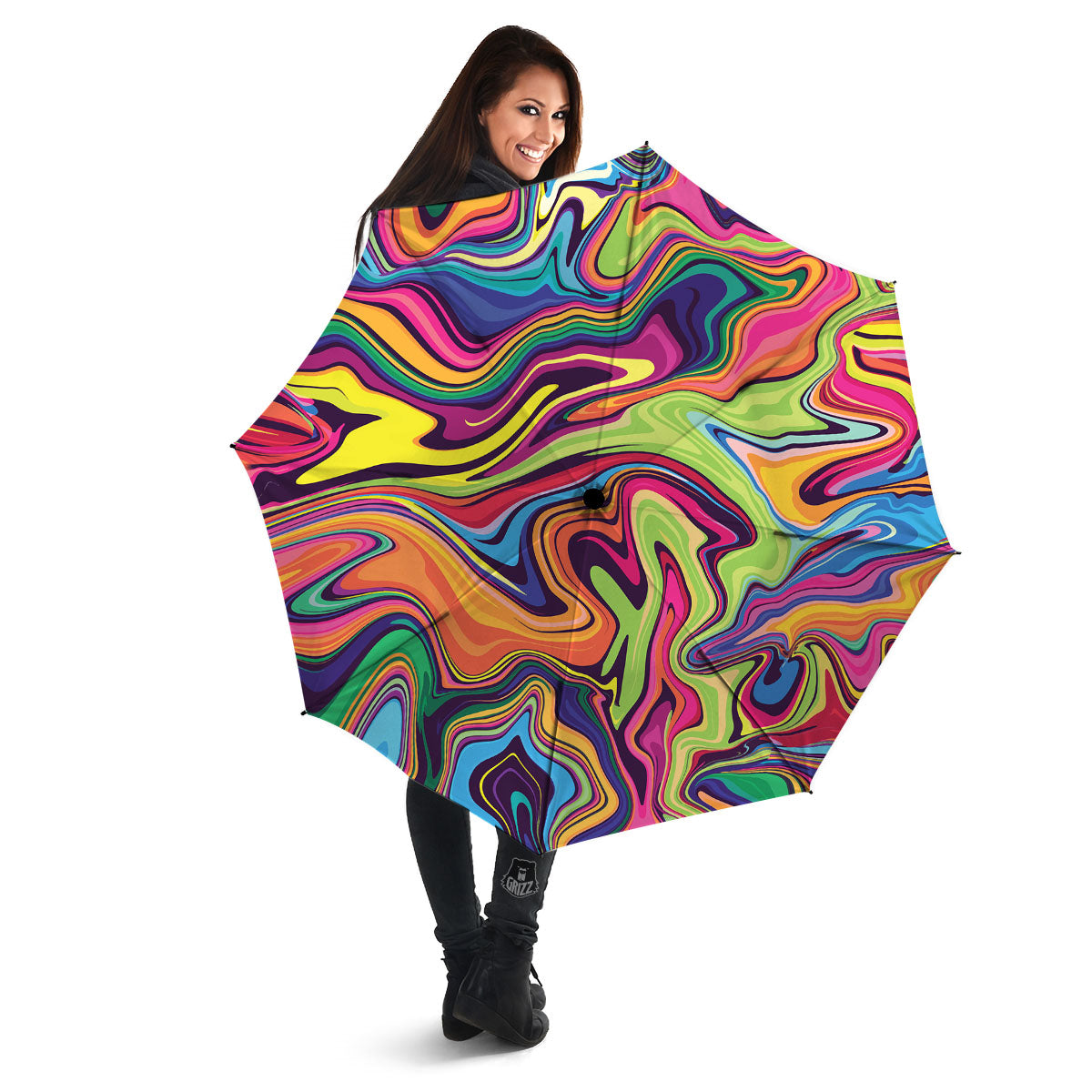 Colorful Psychedelic Print Umbrella-grizzshop