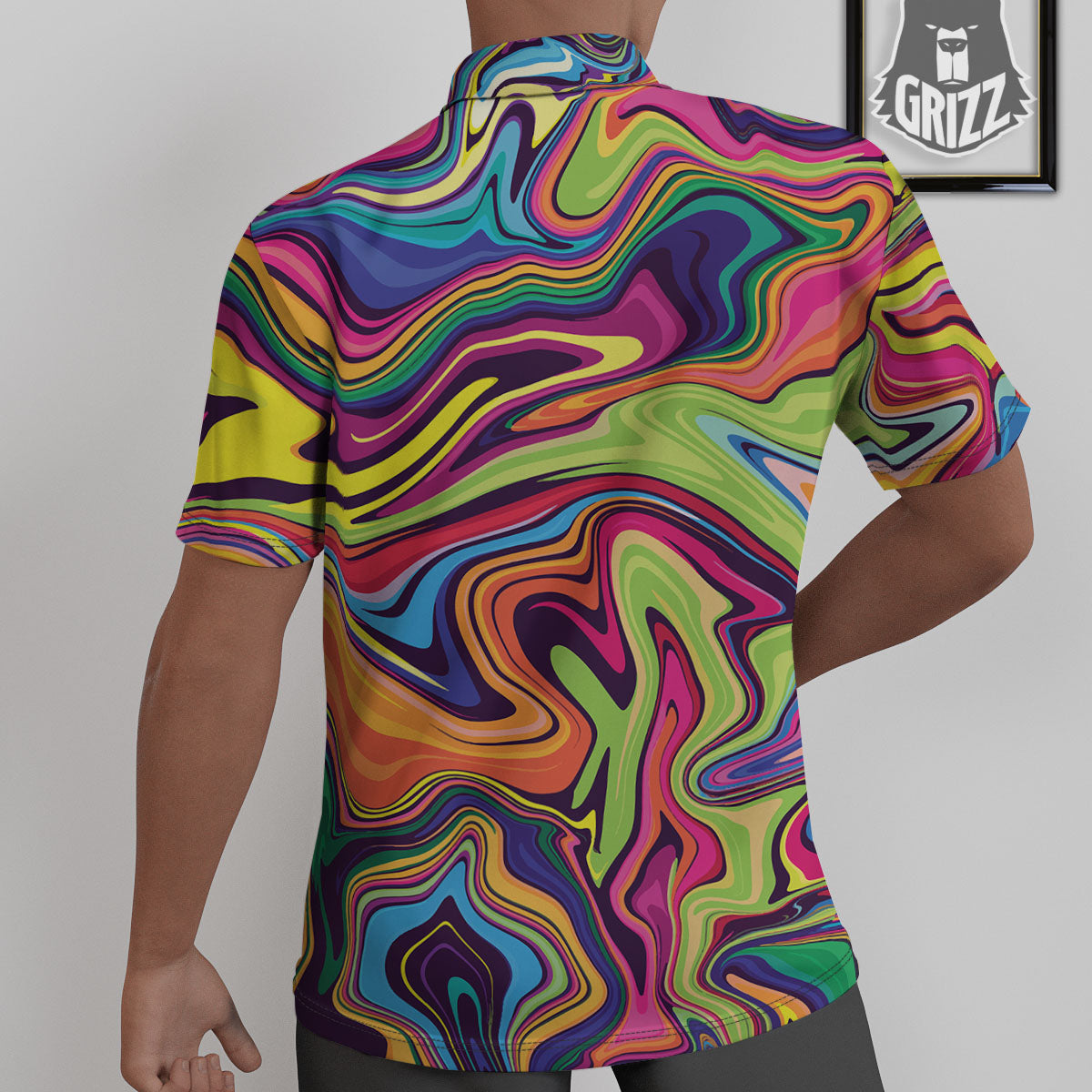 Colorful Psychedelic Print Untucked Shirts-grizzshop