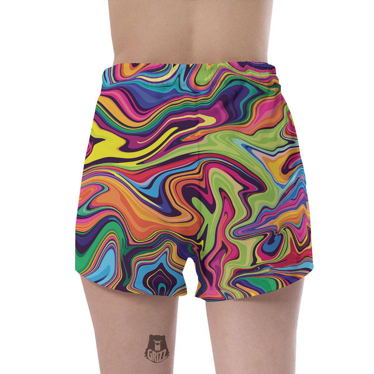 Colorful Psychedelic Print Women's Shorts-grizzshop