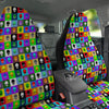 Colorful Retro Aliens Face Print Pattern Car Seat Covers-grizzshop