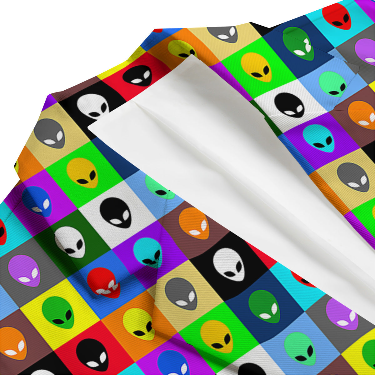 Colorful Retro Aliens Face Print Pattern Men's Blazer-grizzshop