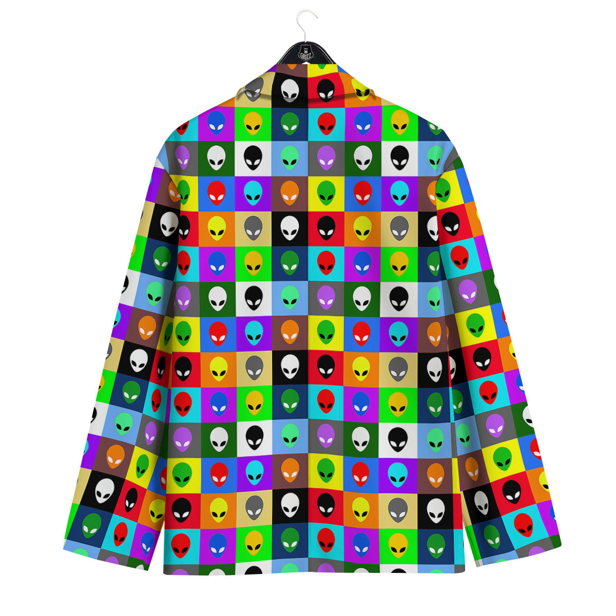 Colorful Retro Aliens Face Print Pattern Men's Sport Coat-grizzshop