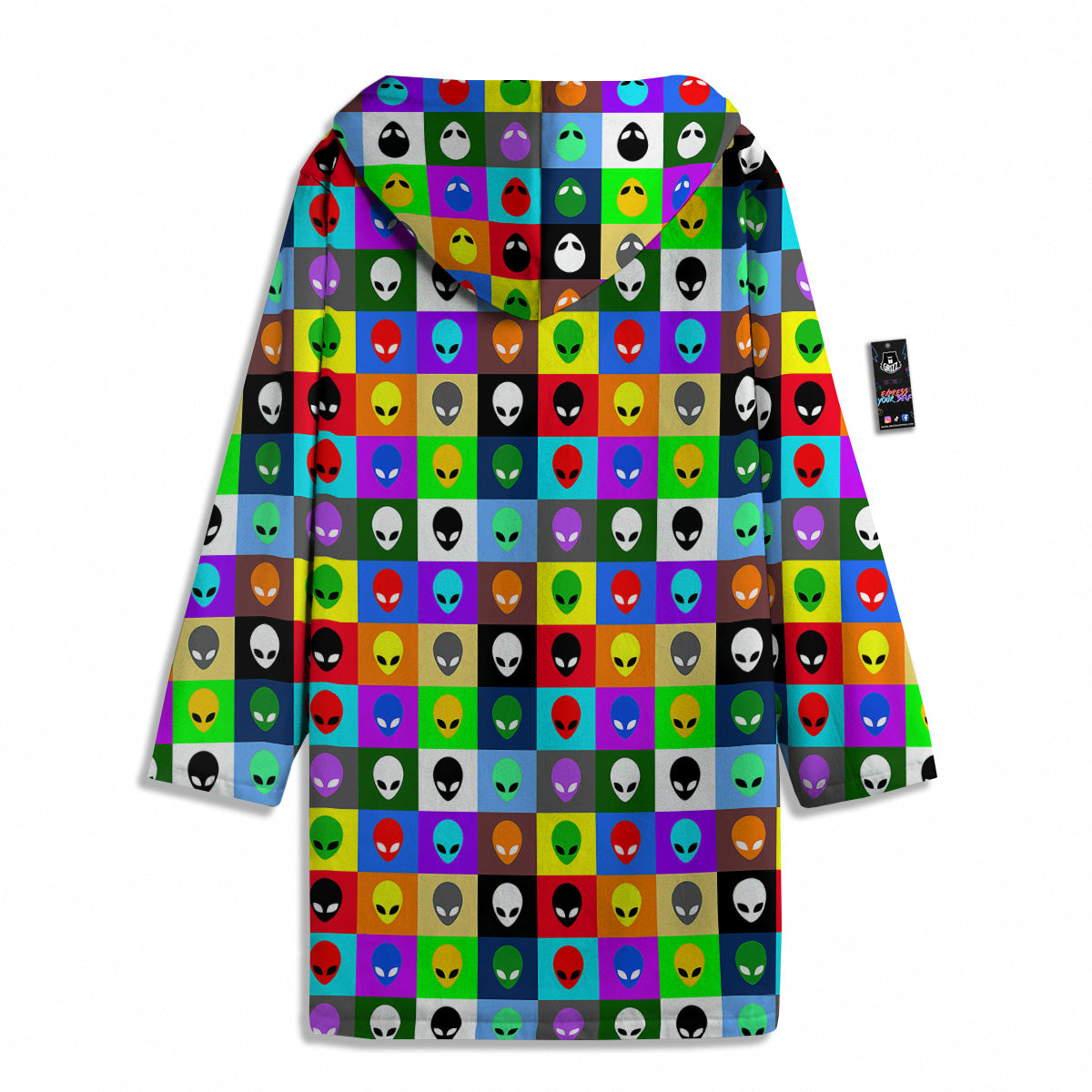Colorful Retro Aliens Face Print Pattern Men's Windbreaker Jacket-grizzshop