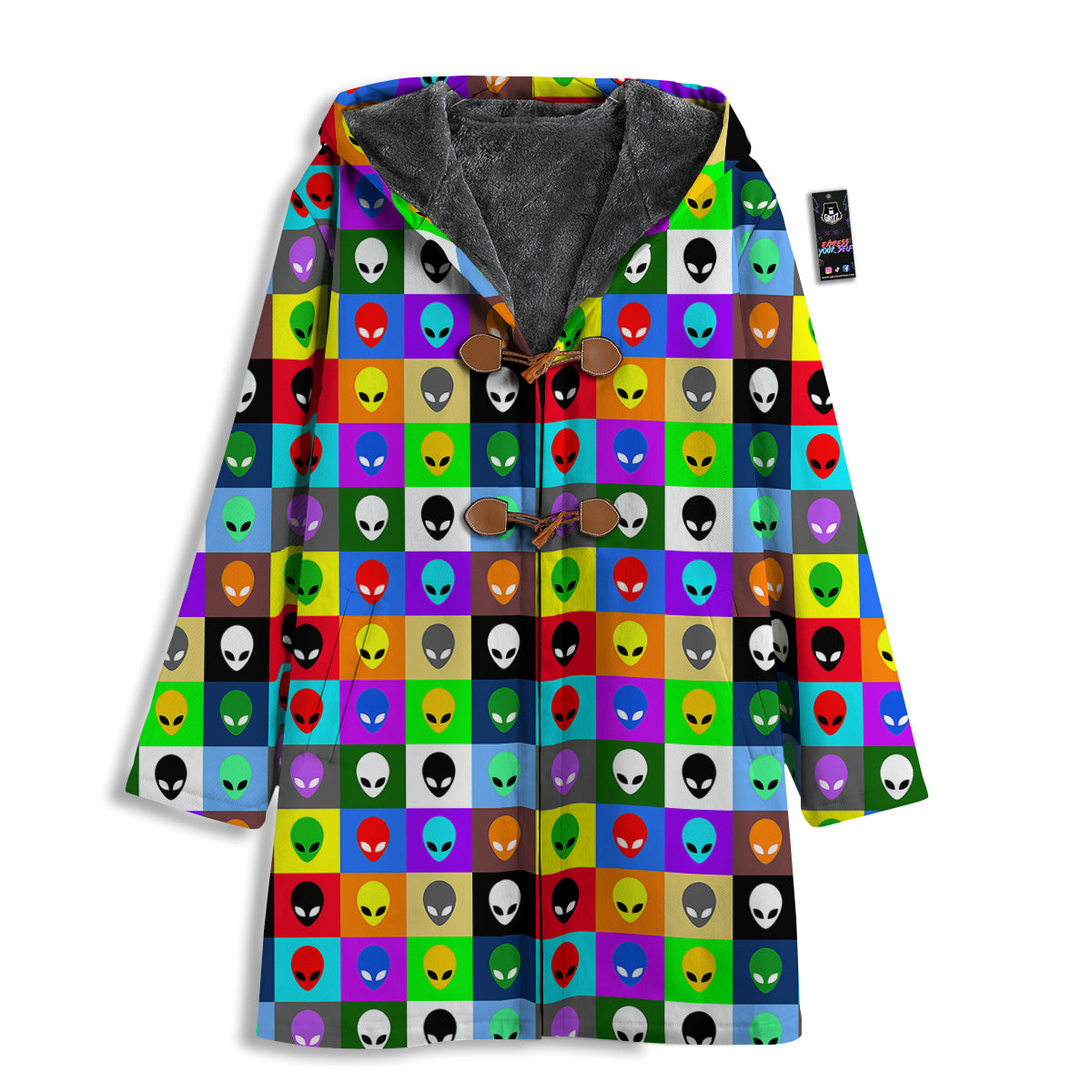 Colorful Retro Aliens Face Print Pattern Men's Windbreaker Jacket-grizzshop