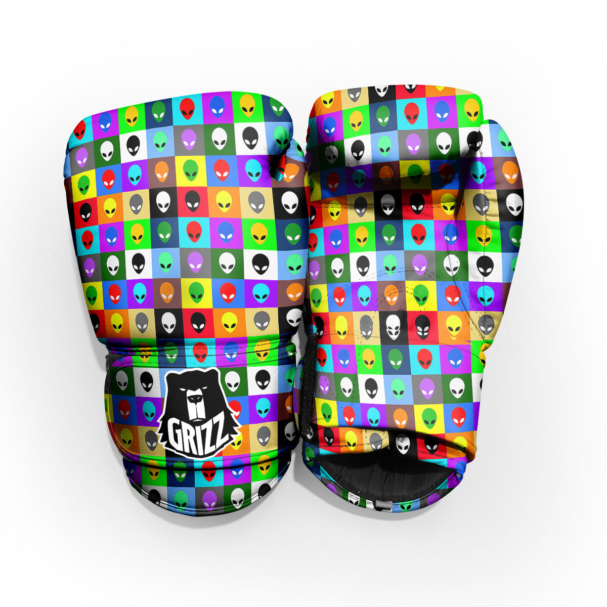 Colorful Retro Aliens Face Print Pattern Pro Boxing Glove