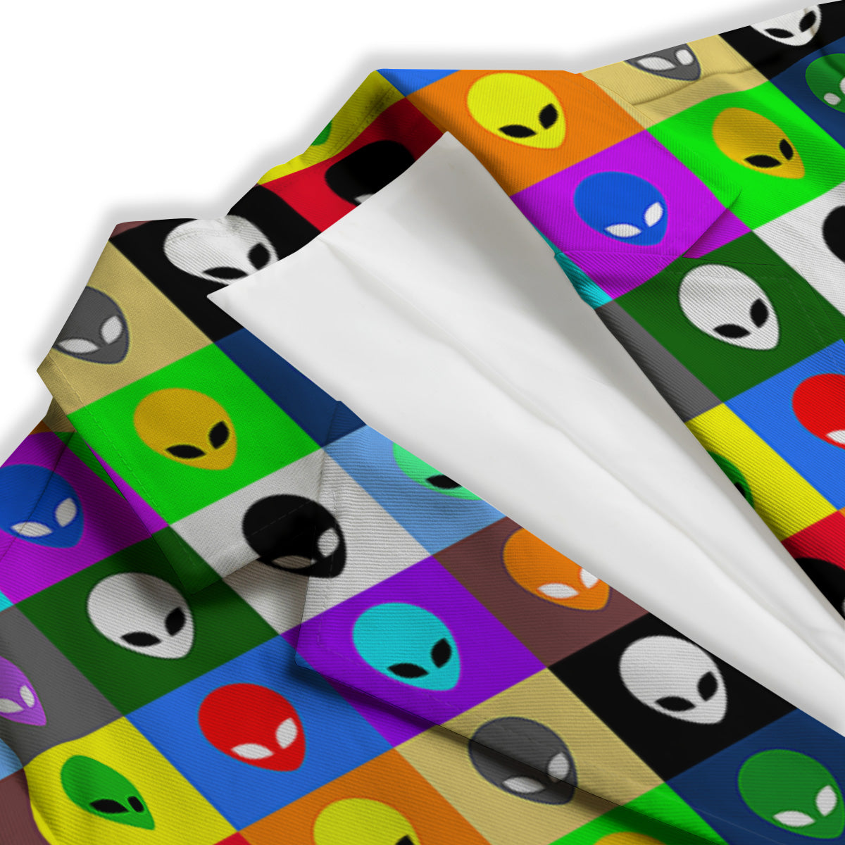 Colorful Retro Aliens Face Print Pattern Women's Blazer-grizzshop