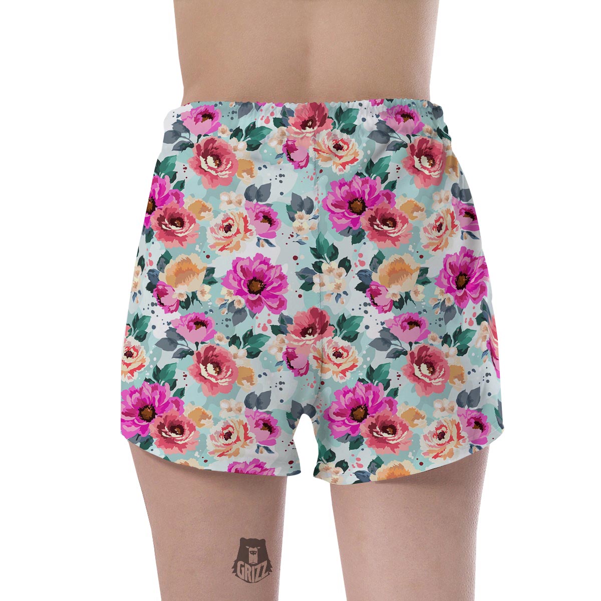 Colorful Rose Floral Women's Shorts-grizzshop