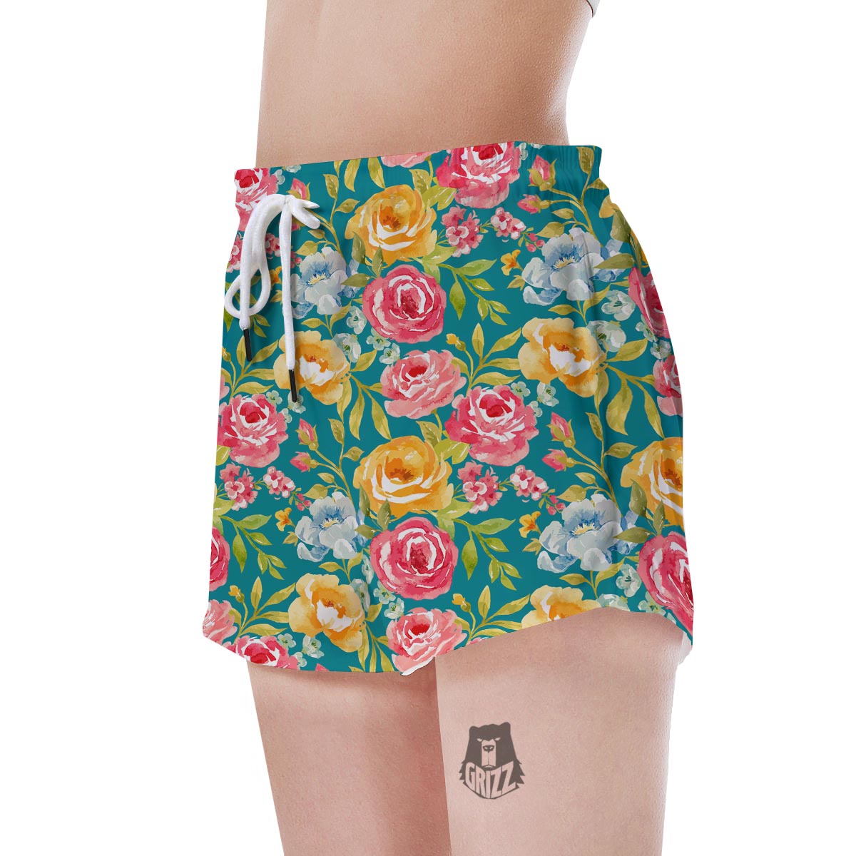 Colorful Rose Flower Women's Shorts-grizzshop