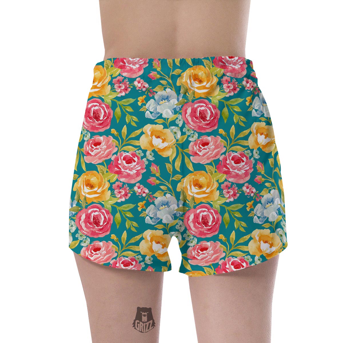 Colorful Rose Flower Women's Shorts-grizzshop