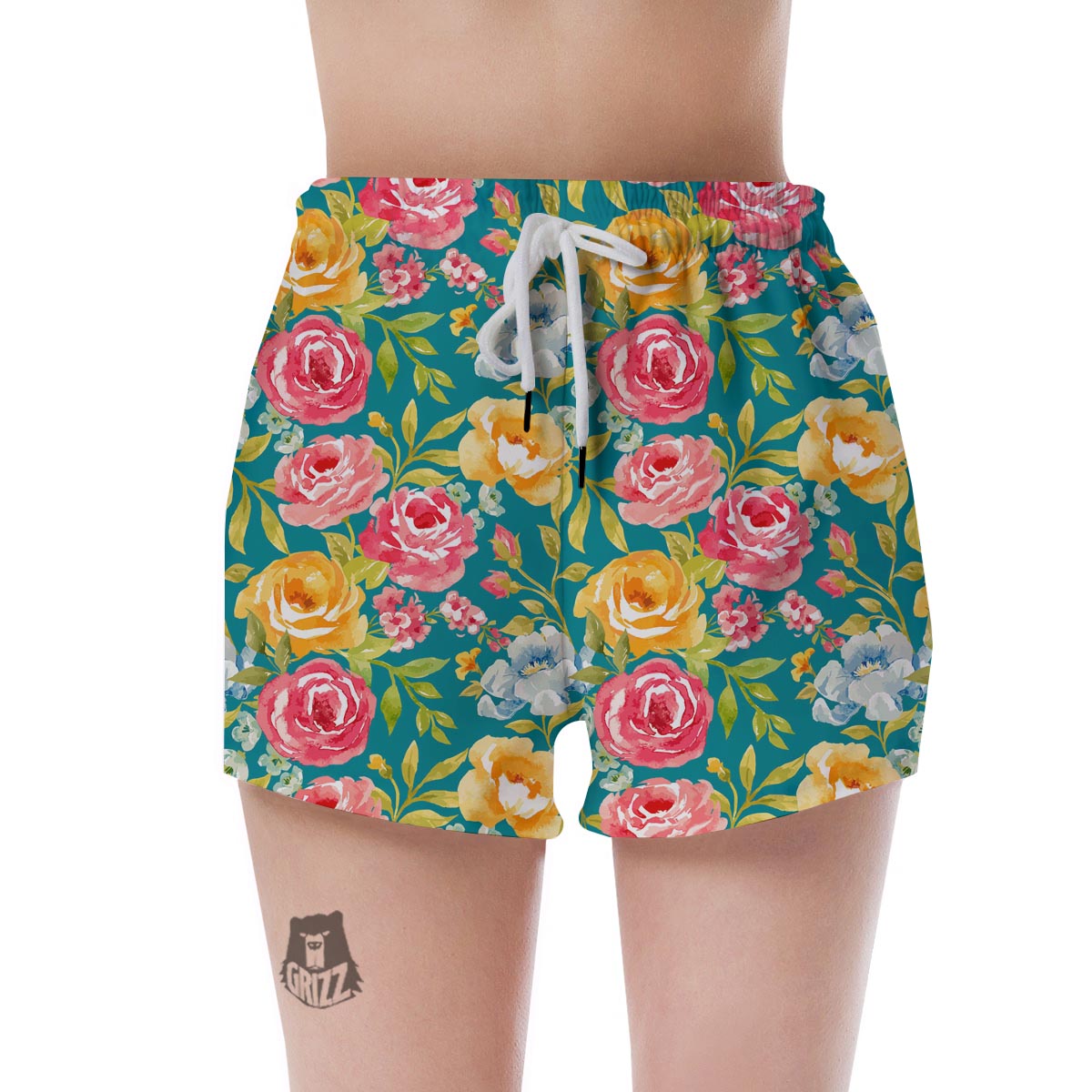 Colorful Rose Flower Women's Shorts-grizzshop