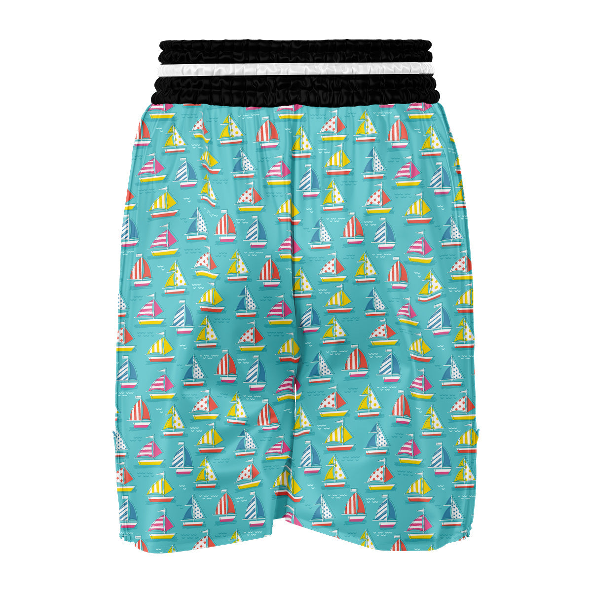 Colorful Sailing Boat Print Pattern Boxing Shorts-grizzshop