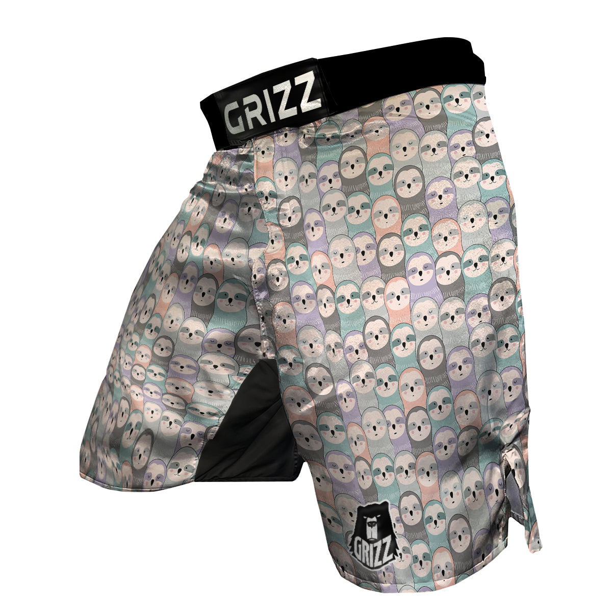 Colorful Sloth Pattern Print MMA Shorts-grizzshop